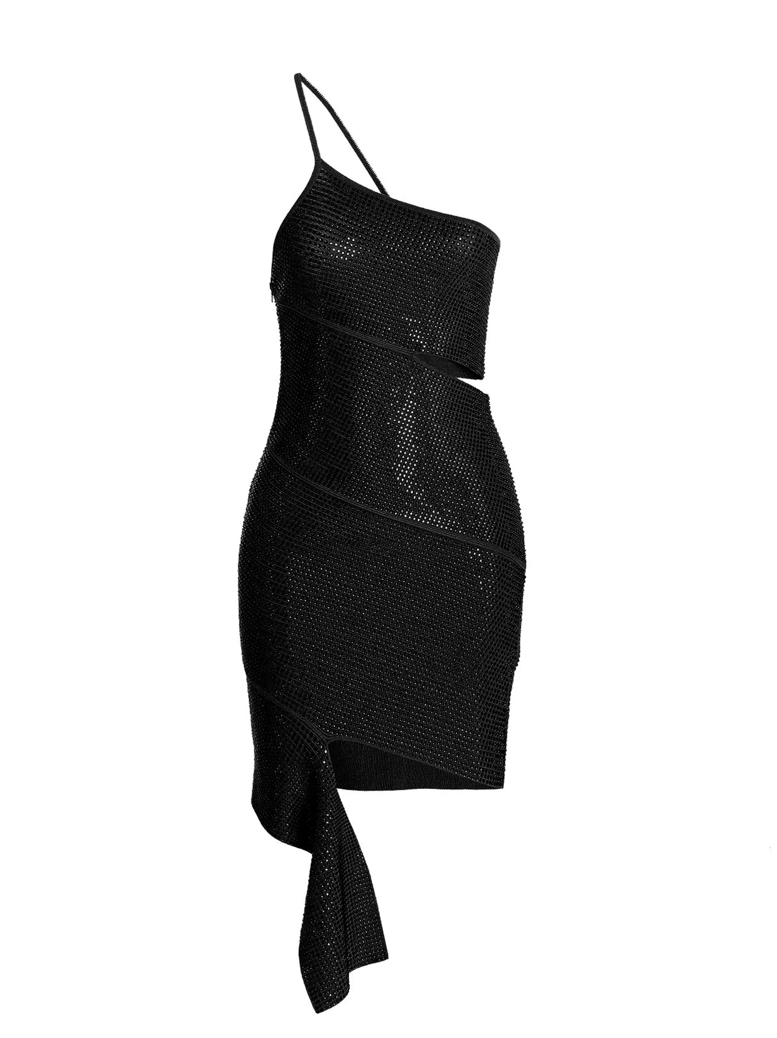 Sequin One Shoulder Dress Dresses Black sold by Wanan Luxury
