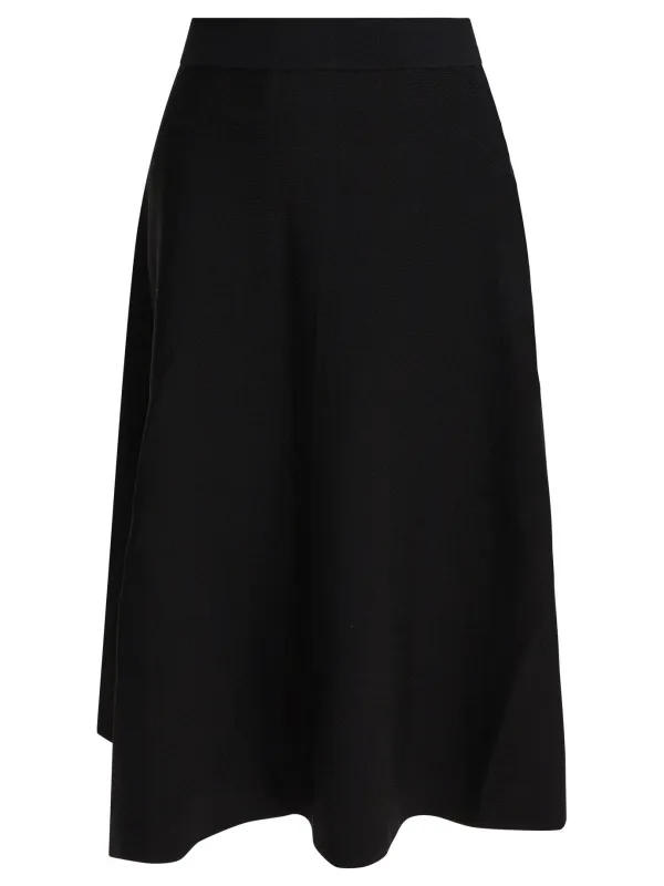 Flared Midi Skirt Skirts Black sold by Wanan Luxury