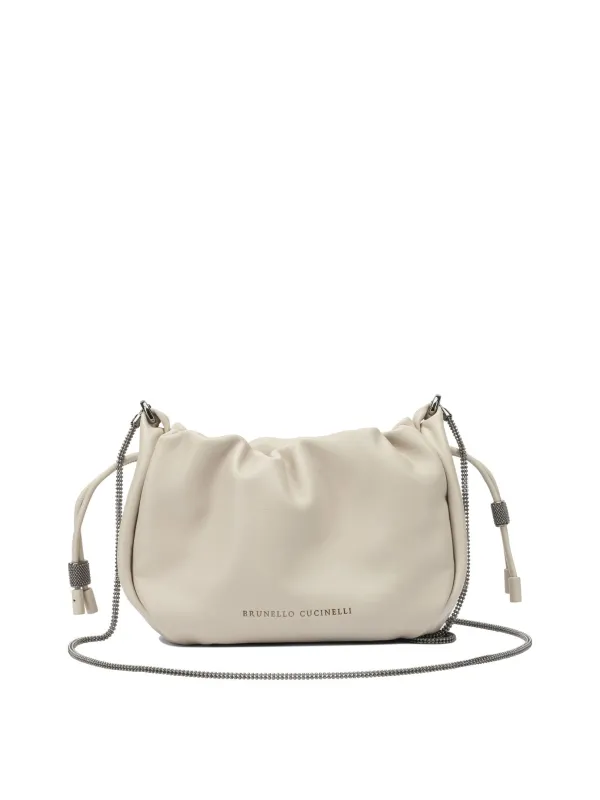 Bucket Mellow Crossbody Bags Beige made by Brunello Cucinelli