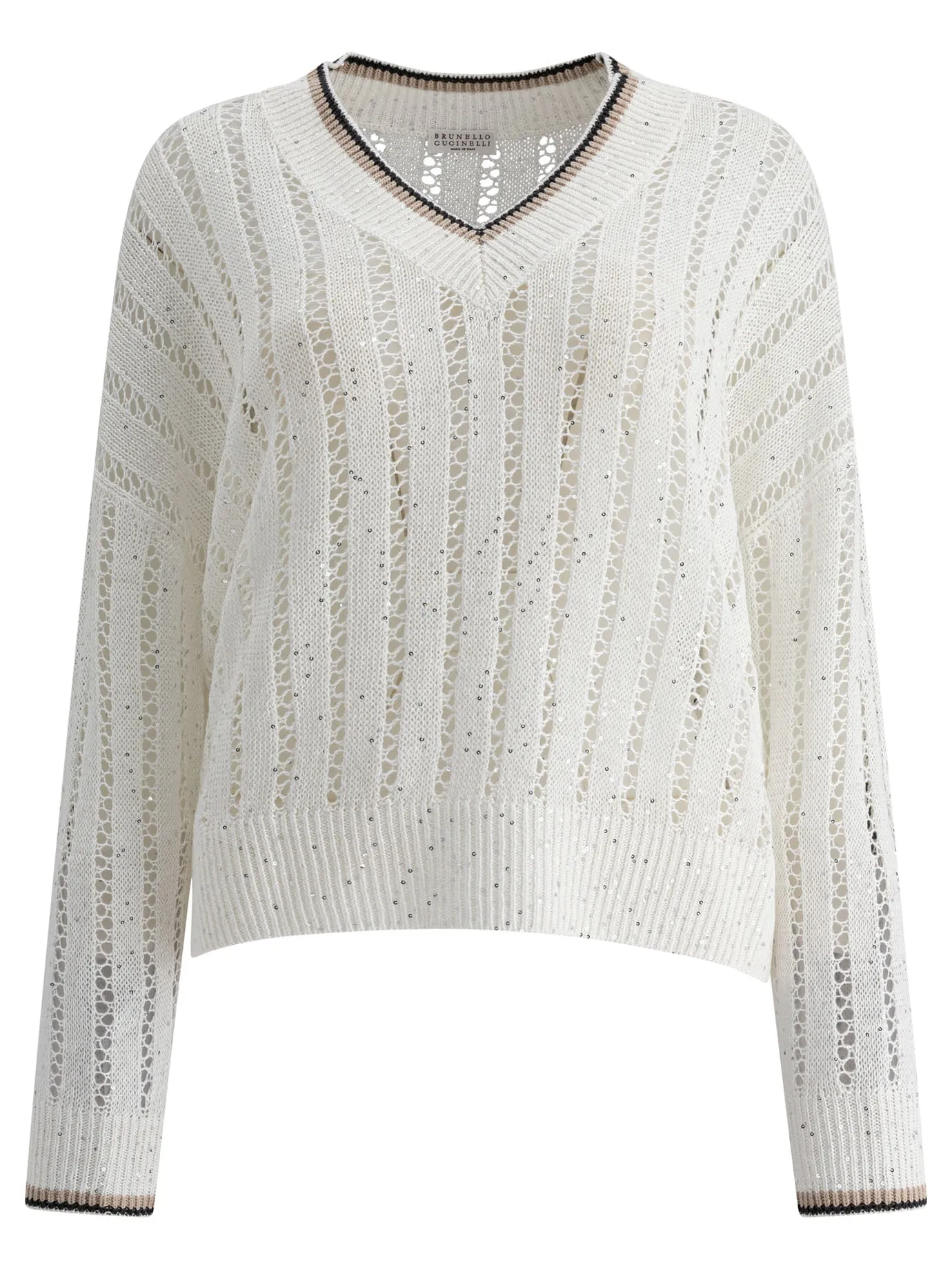 Daxxling Ribbed Net Knitwear White sold by Wanan Luxury