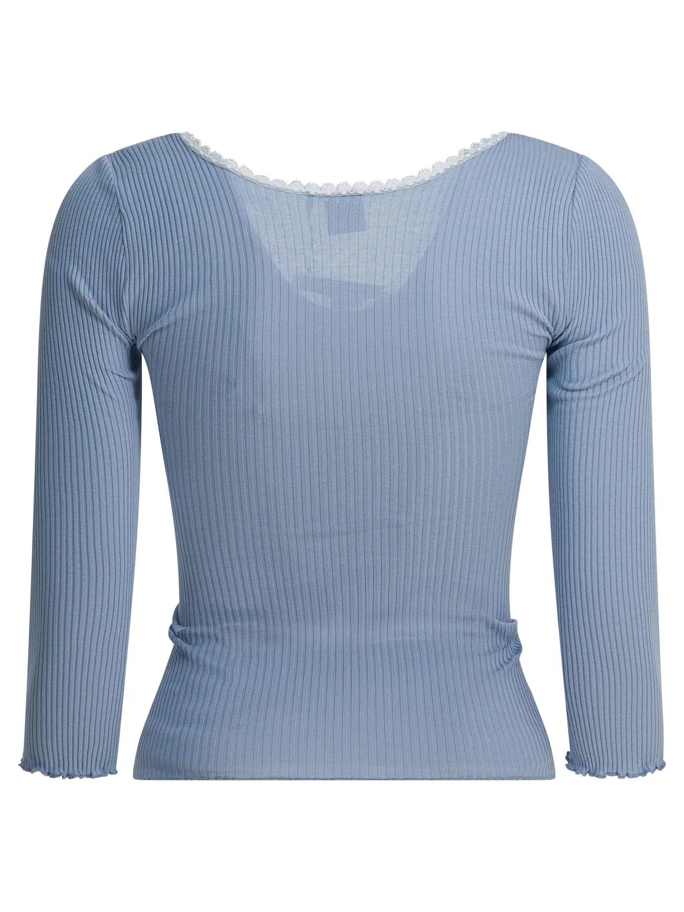 Fitted Cardigan With Plunging Neckline Knitwear Light Blue sold by Wanan Luxury product image thumbnail 2