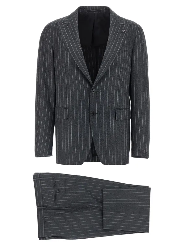 Pinstriped Dress Suits Gray made by Tagliatore