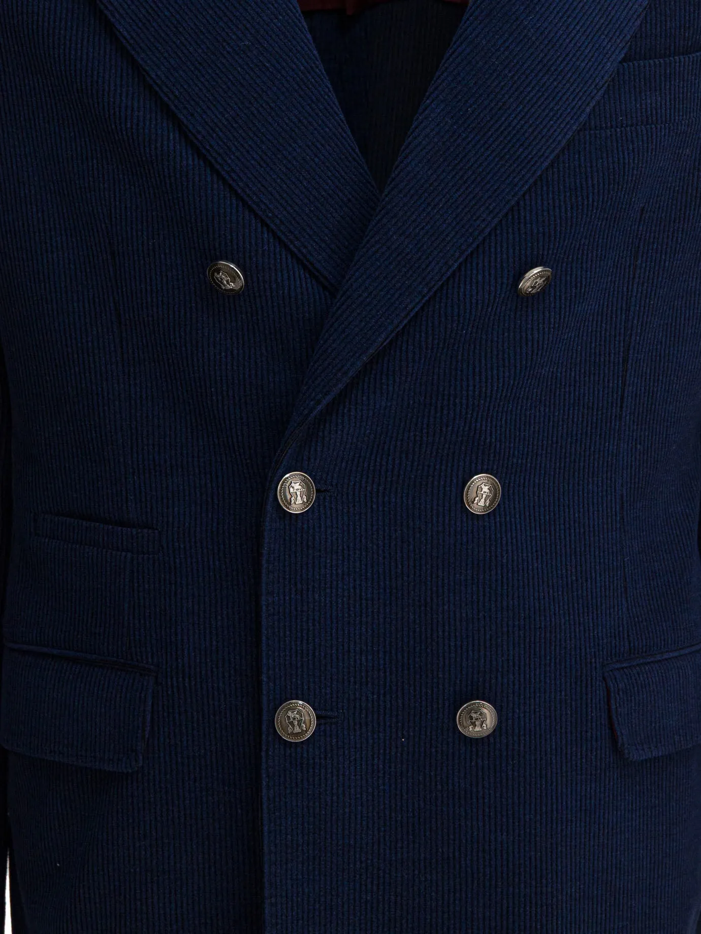 Wool, Silk And Cashmere Double-Breasted Blazer Jackets And Coats Blue sold by Wanan Luxury product image thumbnail 3