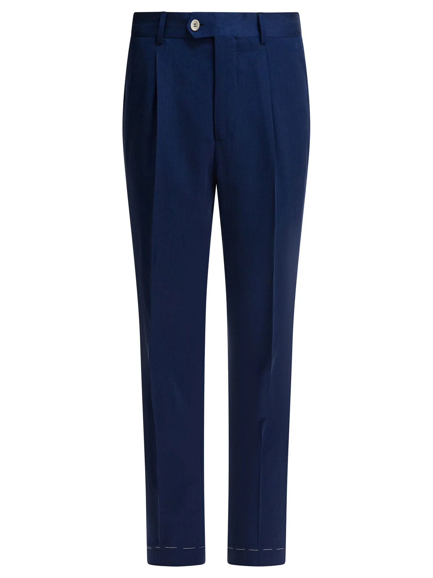 Silk Chino Pants Trousers Blue sold by Wanan Luxury