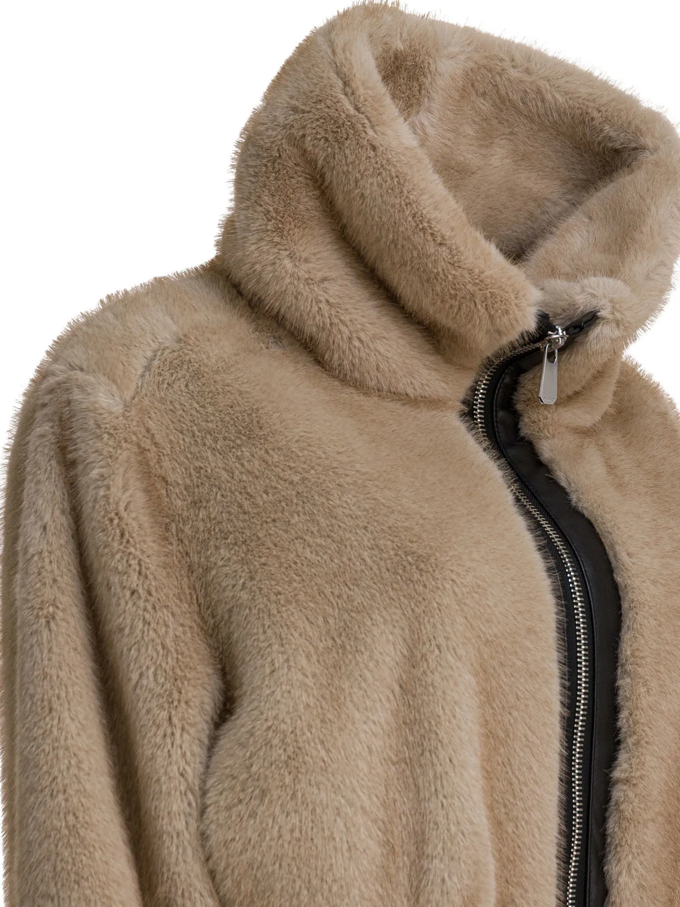Faux Fur Bomber Jacket Jackets And Coats Beige sold by Wanan Luxury product image thumbnail 4