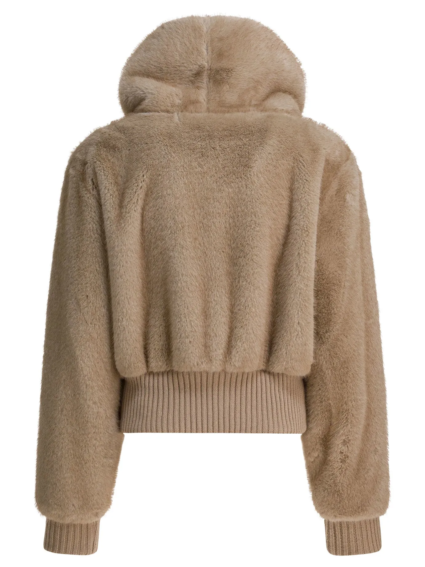 Faux Fur Bomber Jacket Jackets And Coats Beige sold by Wanan Luxury product image thumbnail 2