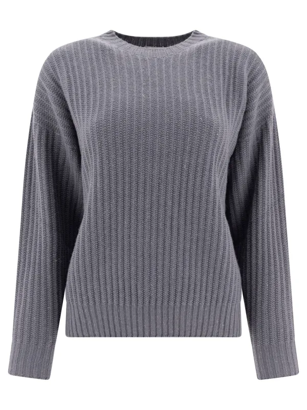 Lamé Sweater Knitwear Grey sold by Wanan Luxury