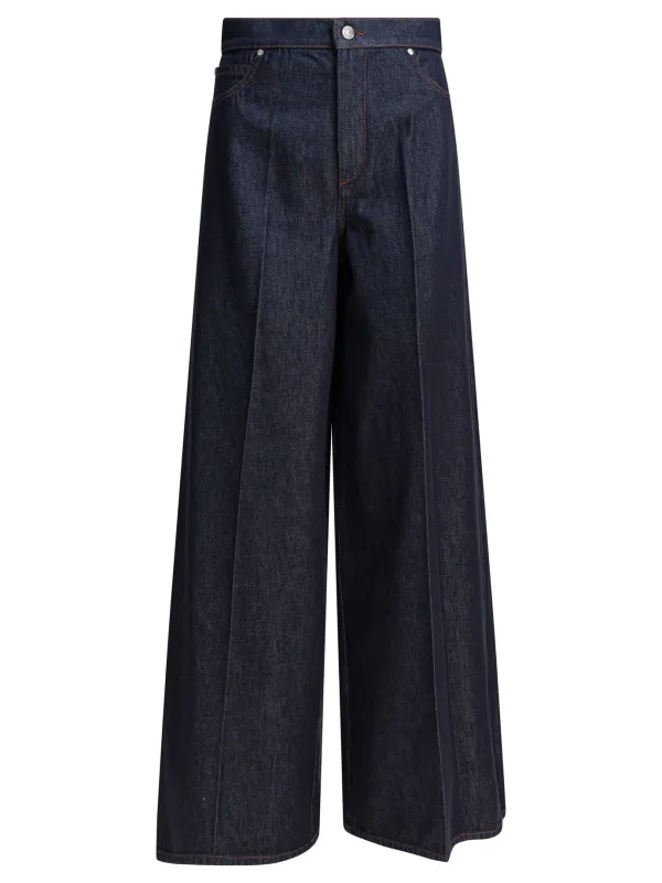 Denim Wide Leg Jeans Blue made by MaxMara