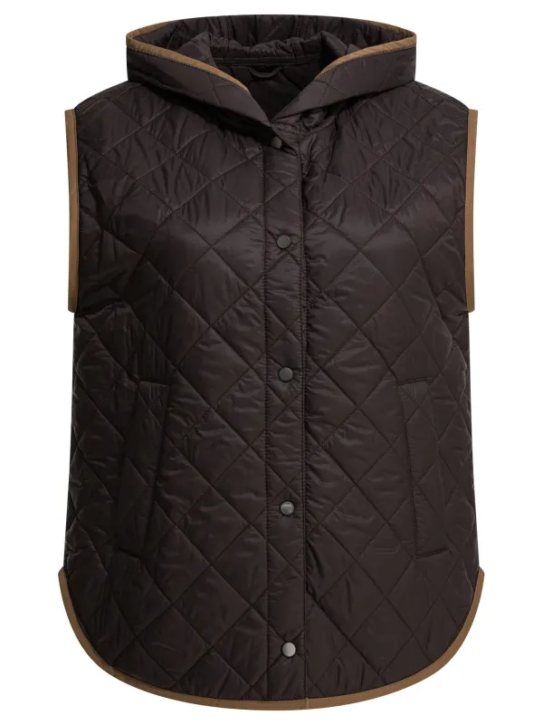 Lightweight Nylon Quilted Sleeveless Jacket Jackets And Coats Black sold by Wanan Luxury
