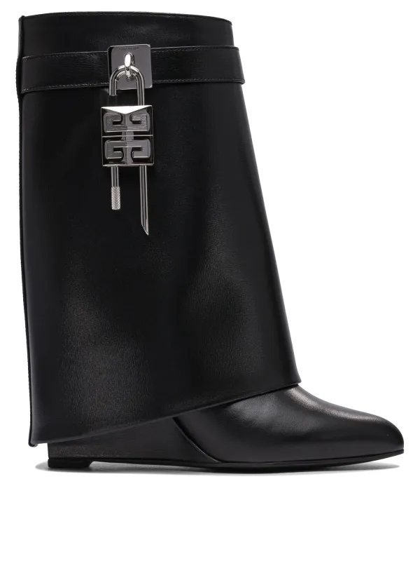 Shark Lock Boots And Ankle Boots Black sold by Wanan Luxury