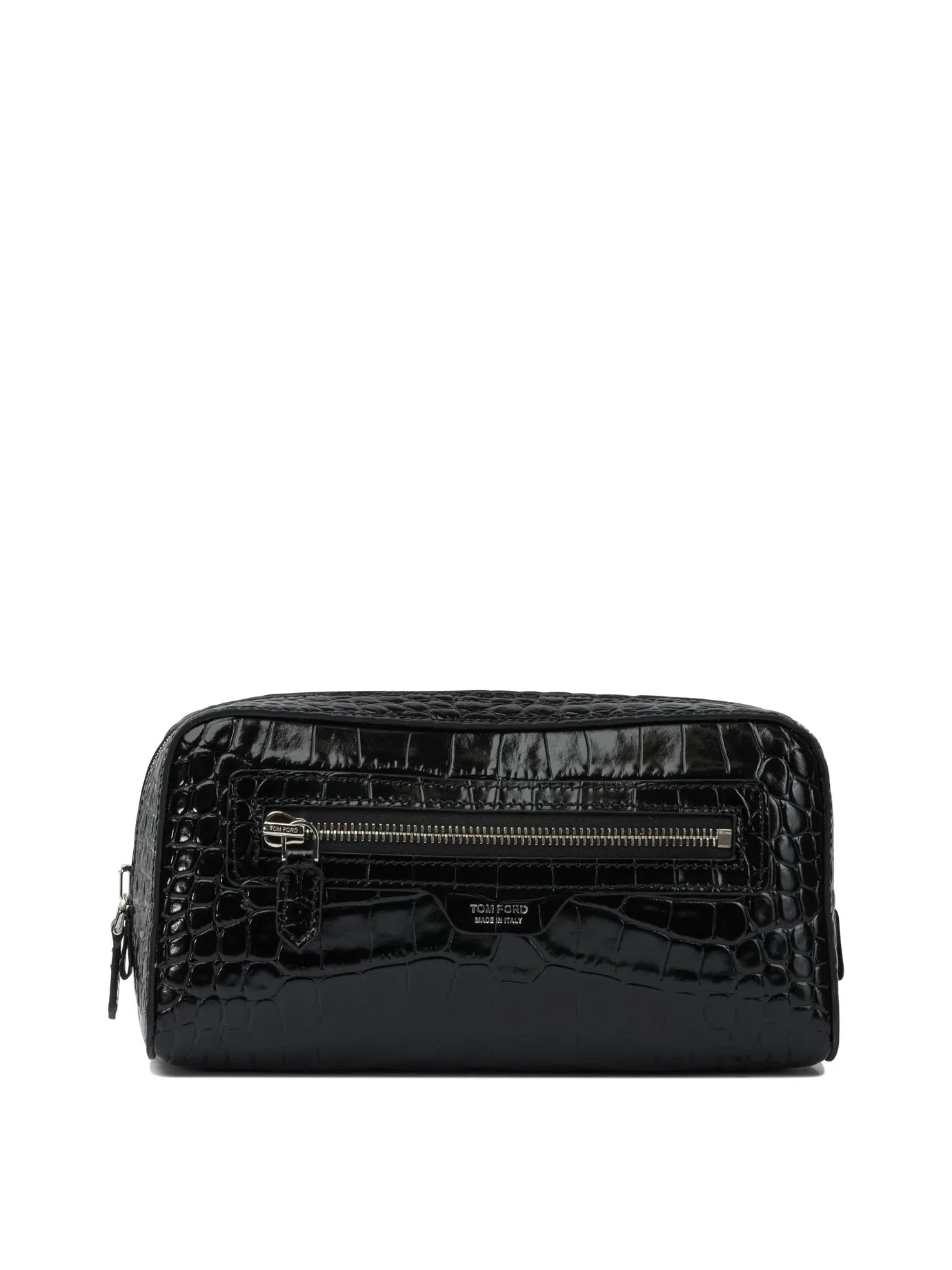 Crocodile Print Leather Beauty Case Clutches Black sold by Wanan Luxury