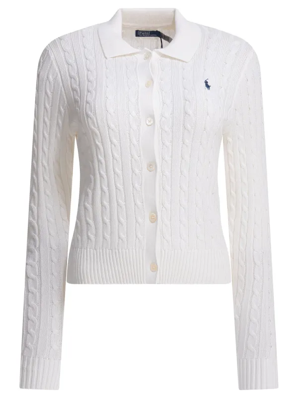 Cardigan With Logo Knitwear White made by Polo by Ralph Lauren
