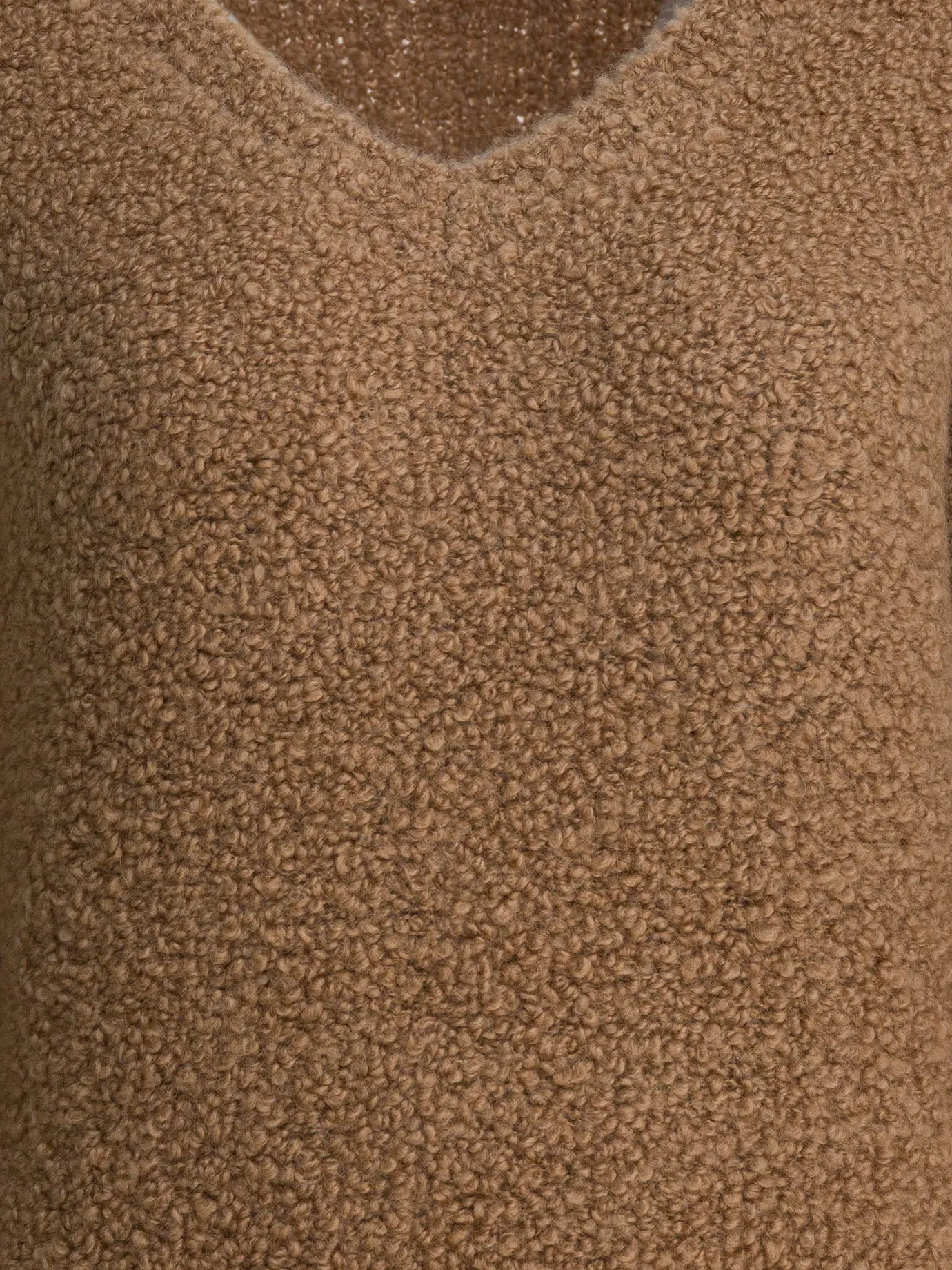 Camel And Silk V-Neck Sweater Knitwear Brown sold by Wanan Luxury product image thumbnail 3