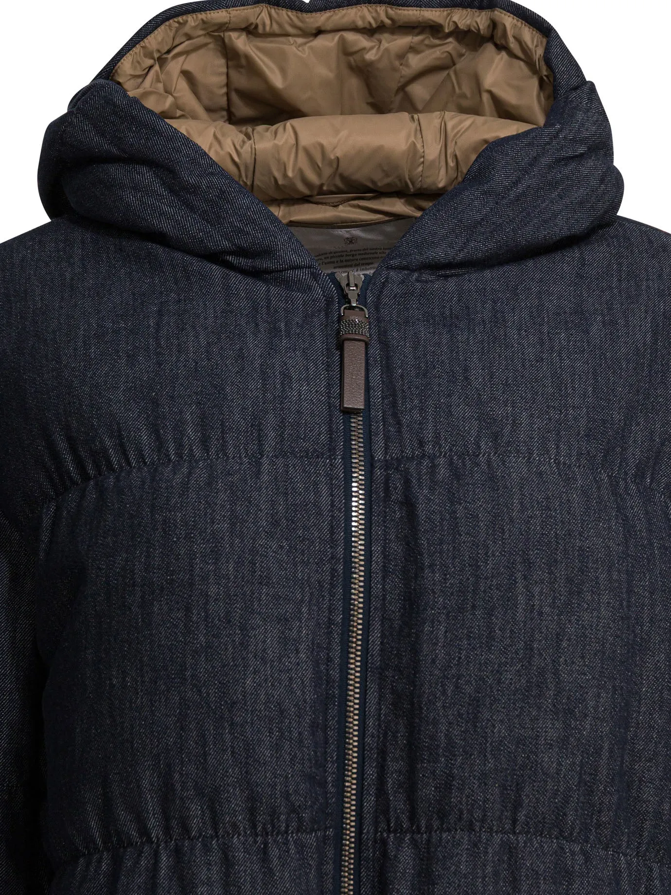 Cotton Denim-Effect Twill Down Jacket Jackets And Coats Blue sold by Wanan Luxury product image thumbnail 3