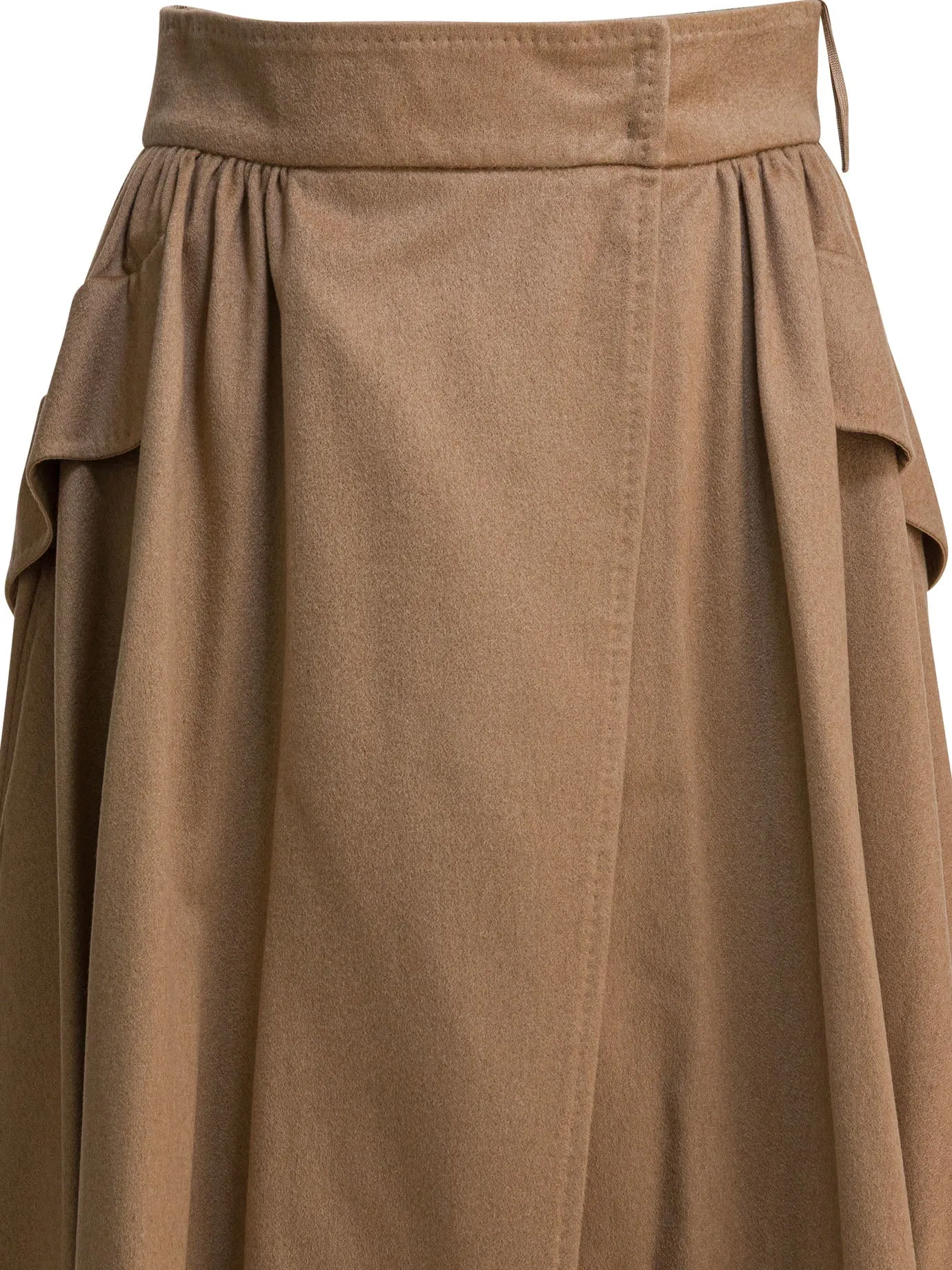 Draped Wrap Midi Skirt Skirts Brown sold by Wanan Luxury product image thumbnail 3