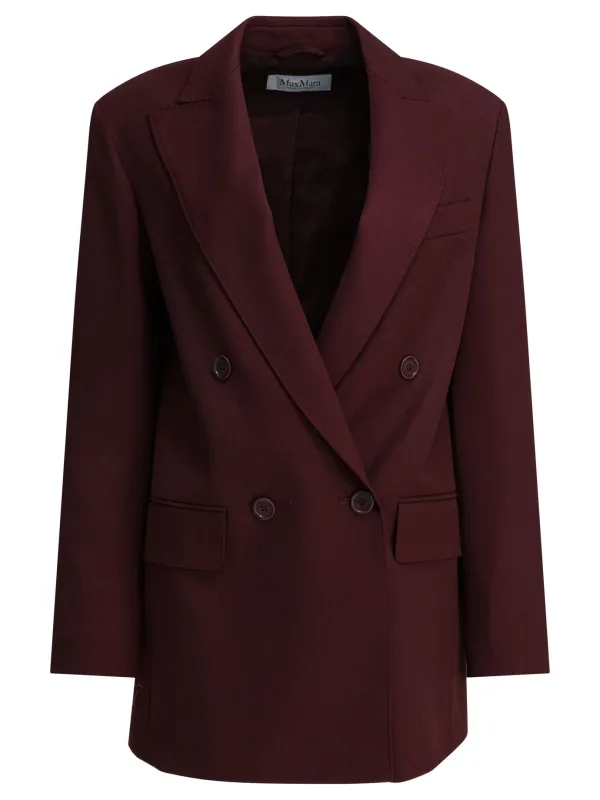 Wool Blazer Jackets And Coats Bordeaux made by Wanan Luxury