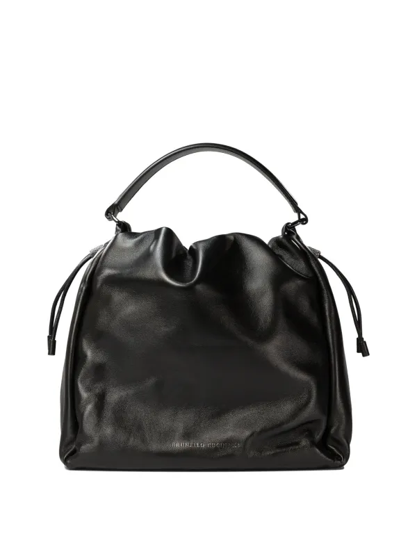 Bucket Mellow Handbags Black made by Brunello Cucinelli