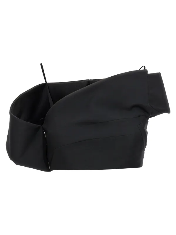 Crop Lapel Corset Tops Black made by Alexander McQueen