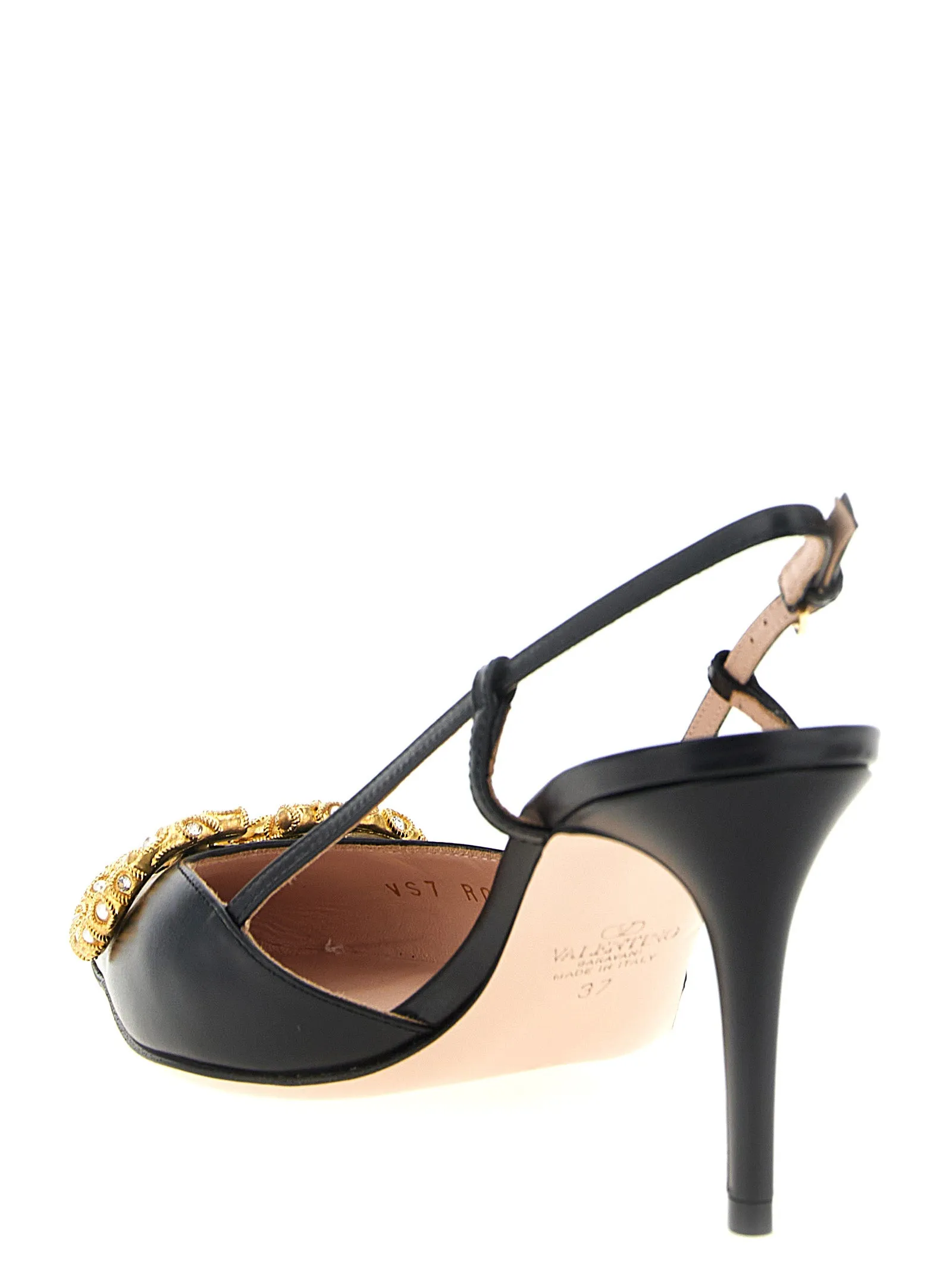 Slingback Valentino Garavani Vlogo Signature Pumps Black sold by Wanan Luxury product image thumbnail 3
