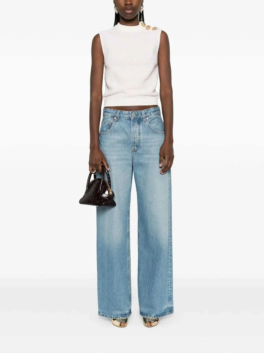 Sleeveless Top With Button sold by Wanan Luxury product image thumbnail 2