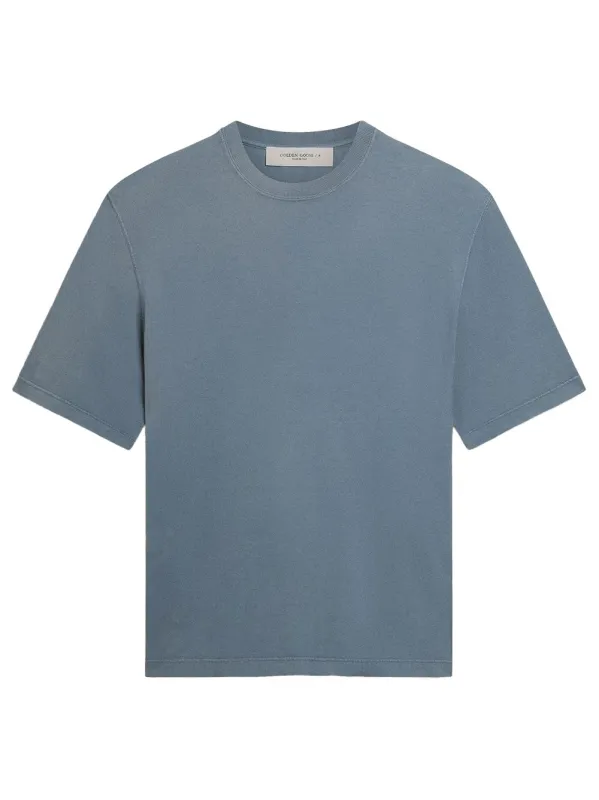 Cotton T-Shirt With Reverse Print On The Back made by Golden Goose
