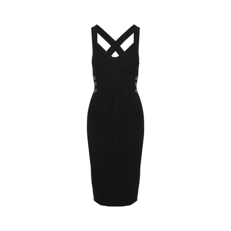 Midi Dresses Black made by Wanan Luxury