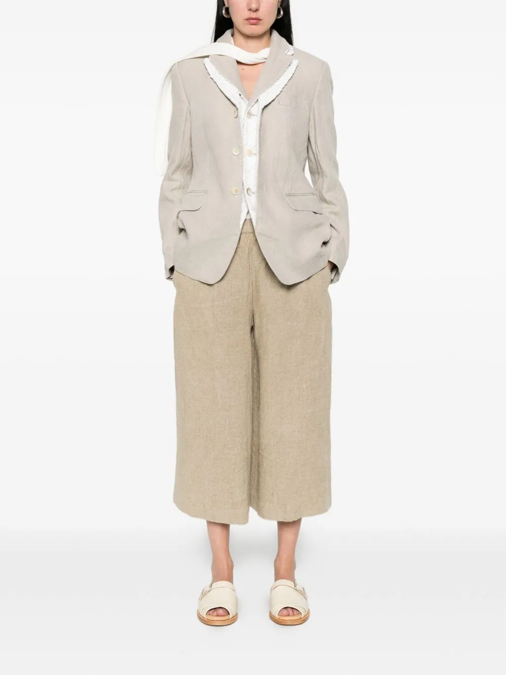 Linen Single-Breasted Jacket sold by Wanan Luxury product image thumbnail 3