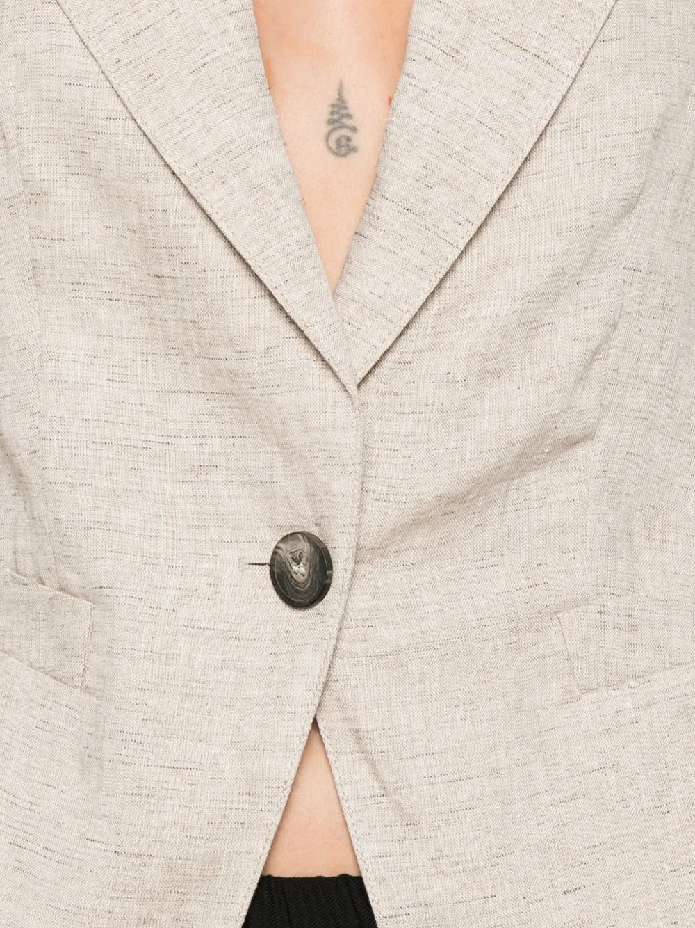 Linen Single-Breasted Jacket sold by Wanan Luxury product image thumbnail 2