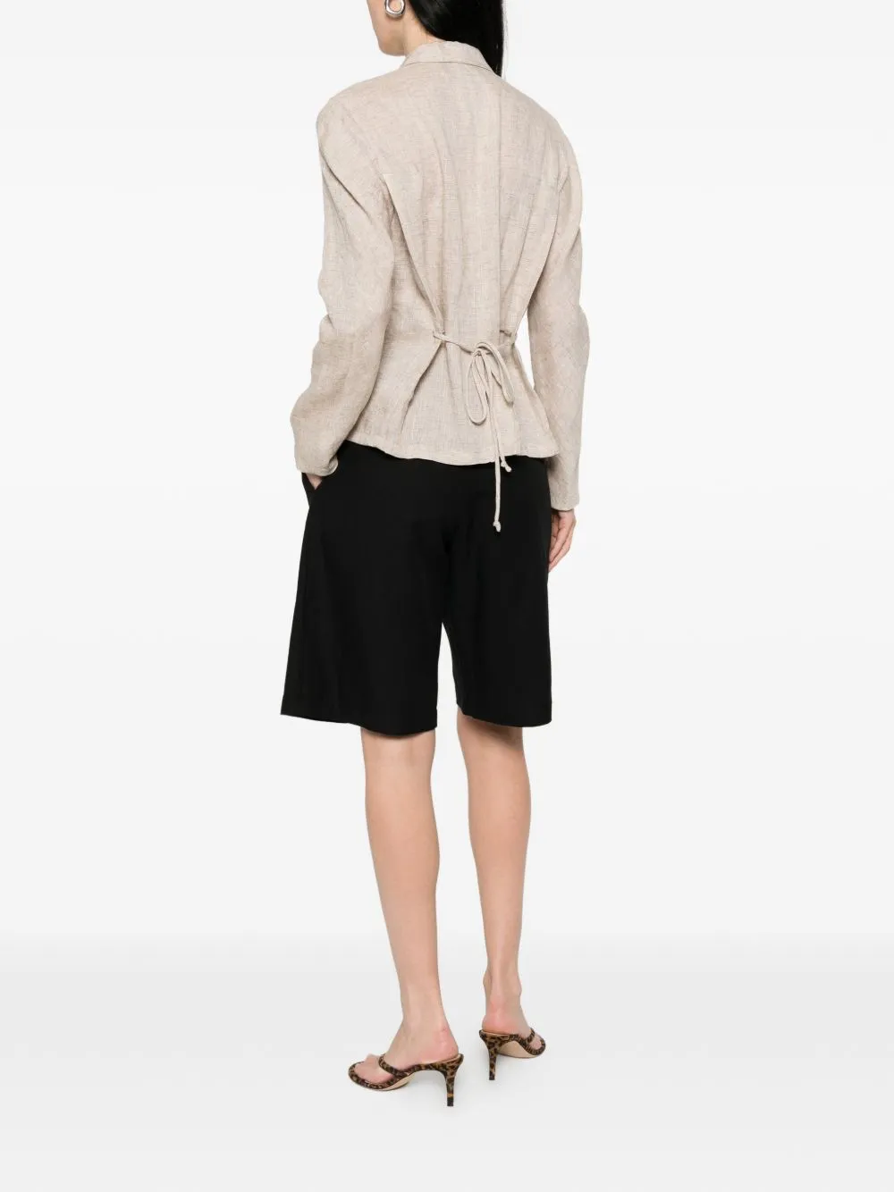 Linen Single-Breasted Jacket sold by Wanan Luxury product image thumbnail 3