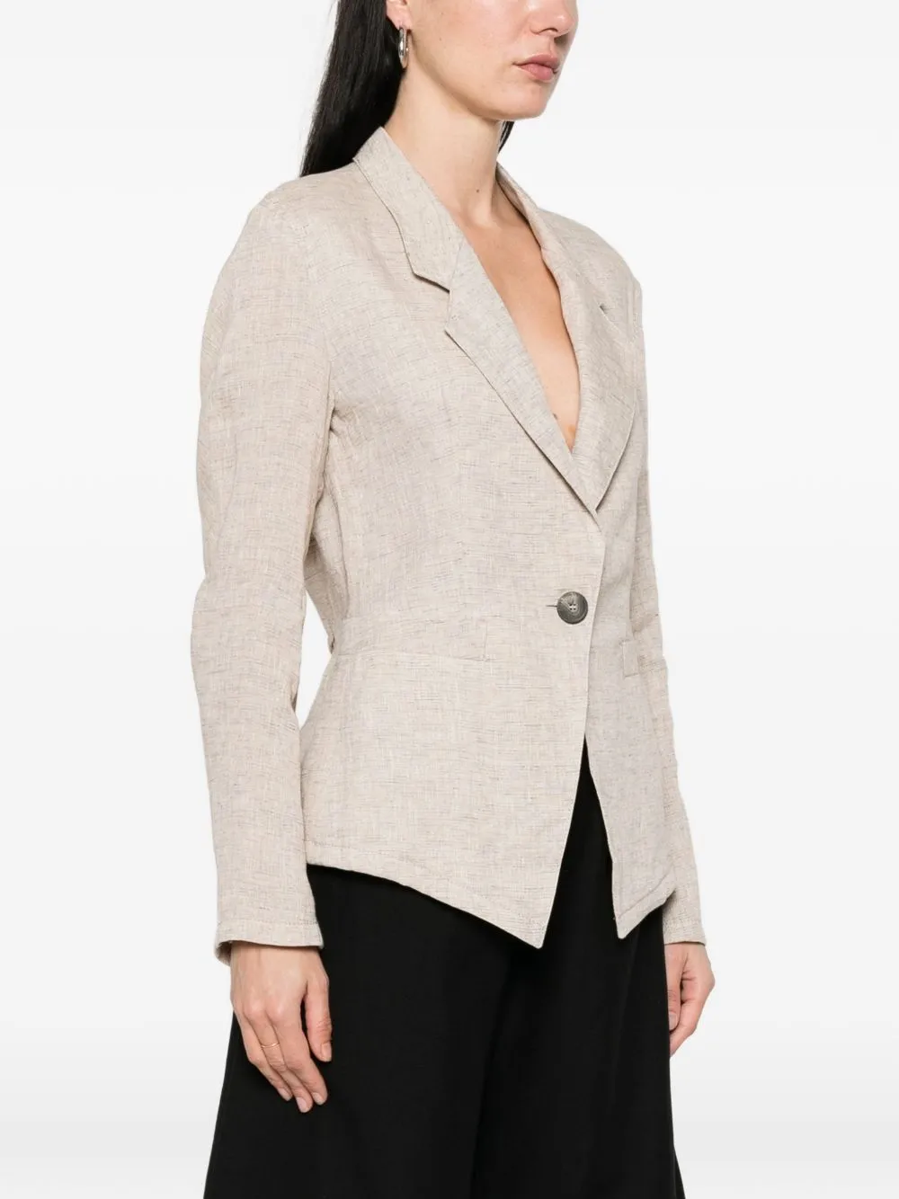 Linen Single-Breasted Jacket sold by Wanan Luxury product image thumbnail 4