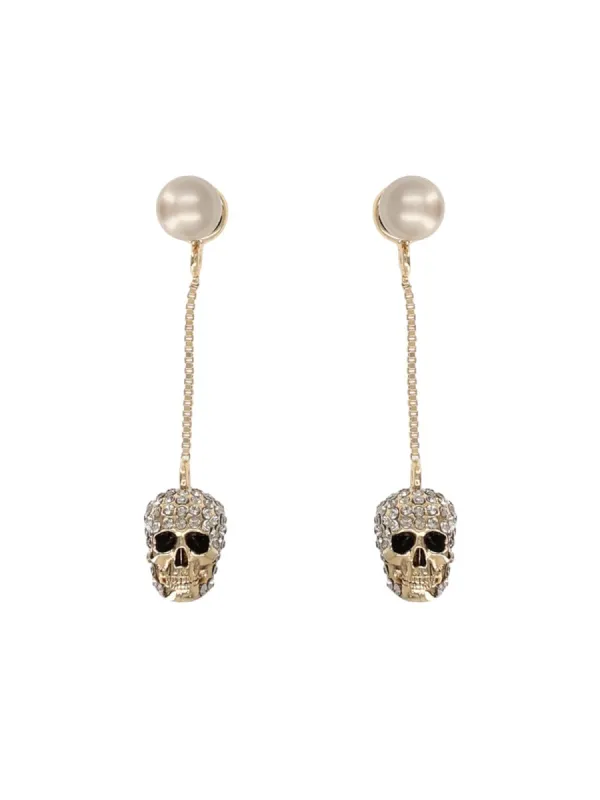 "Skull" Dangle Earrings made by Alexander McQueen