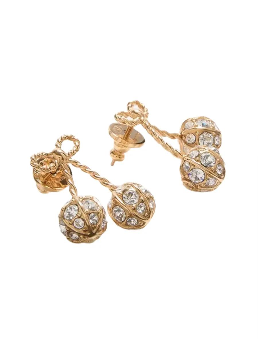 "Cherryfic" Earrings With Rhinestones sold by Wanan Luxury product image thumbnail 2