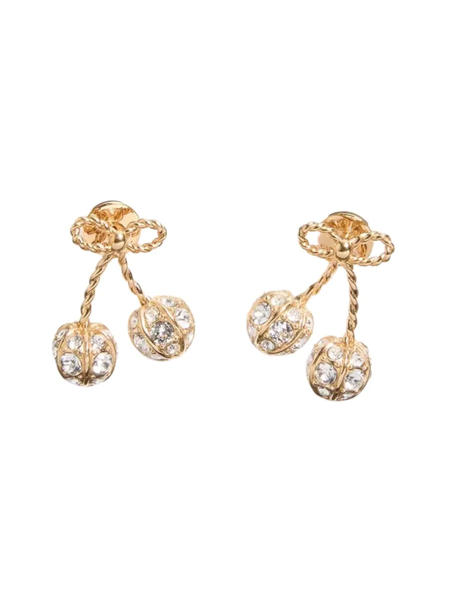 "Cherryfic" Earrings With Rhinestones sold by Wanan Luxury