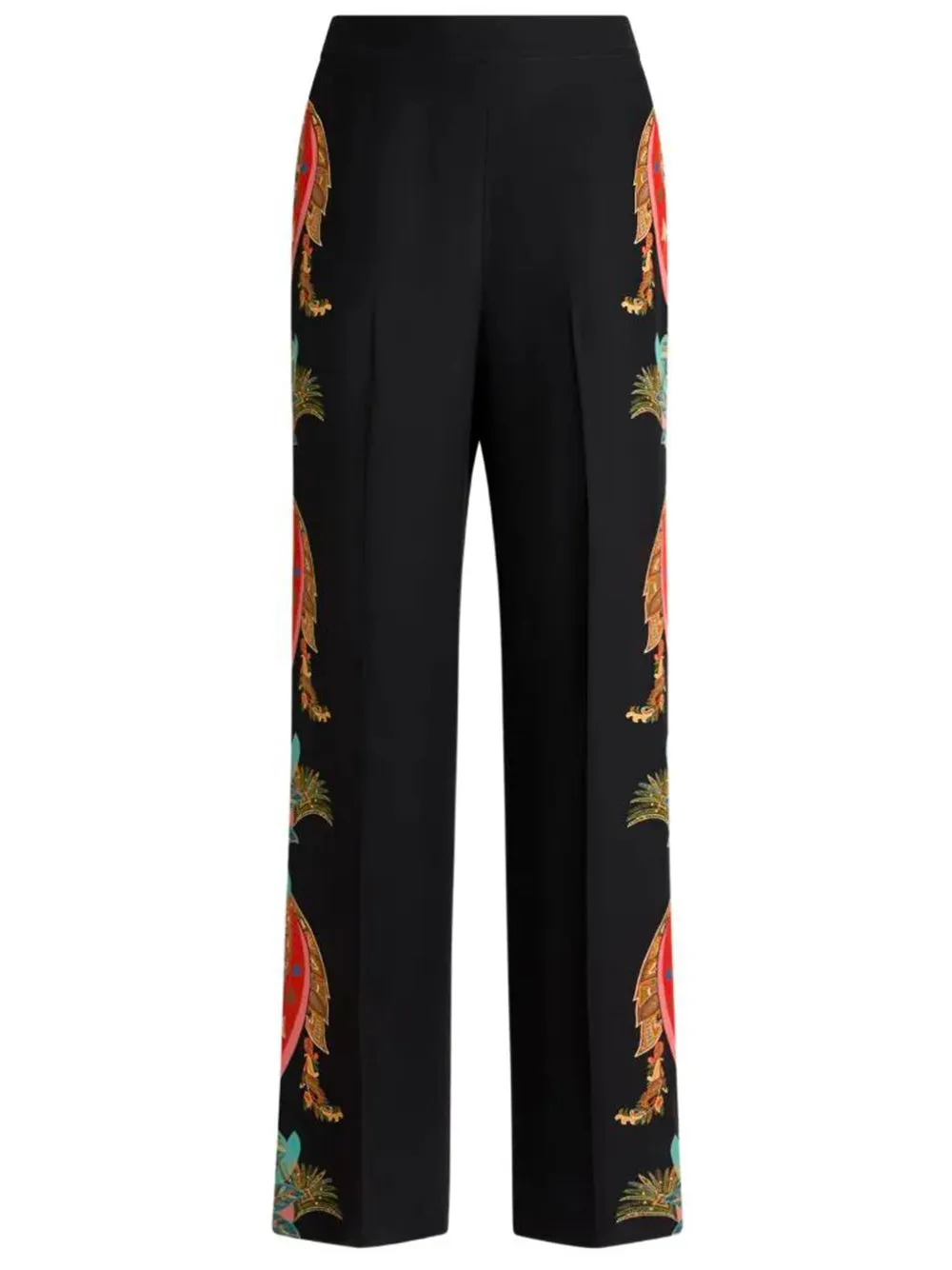 Silk Palazzo Trousers With Paisley Foliage Print sold by Wanan Luxury