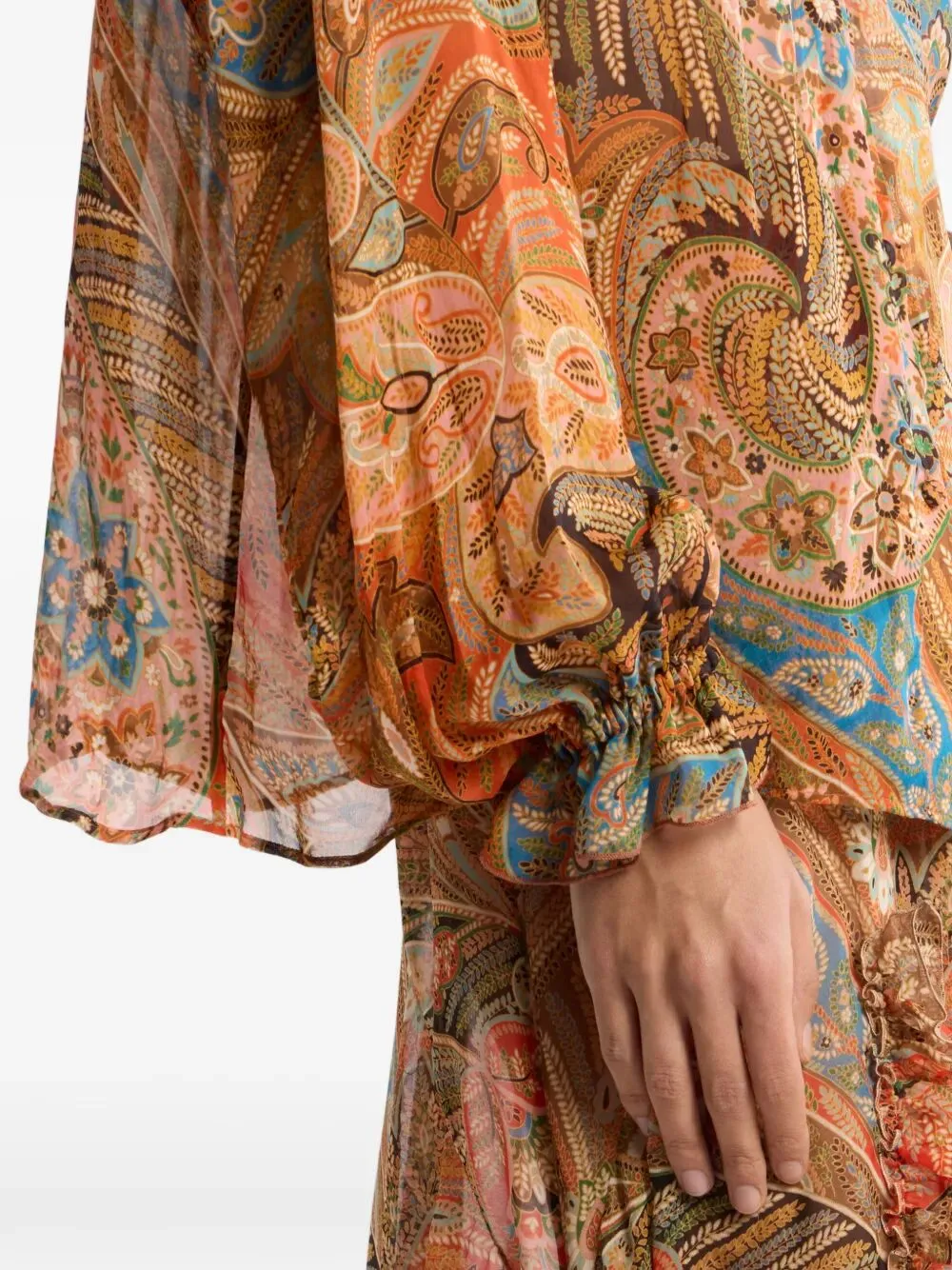 Silk Shirt With Ruffles And Paisley Motif sold by Wanan Luxury product image thumbnail 5