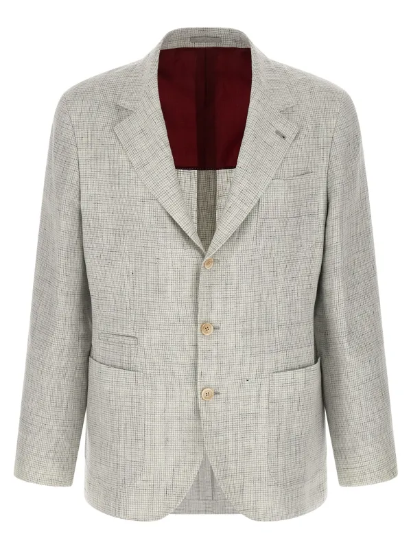 Linen Operated Blazer White sold by Wanan Luxury