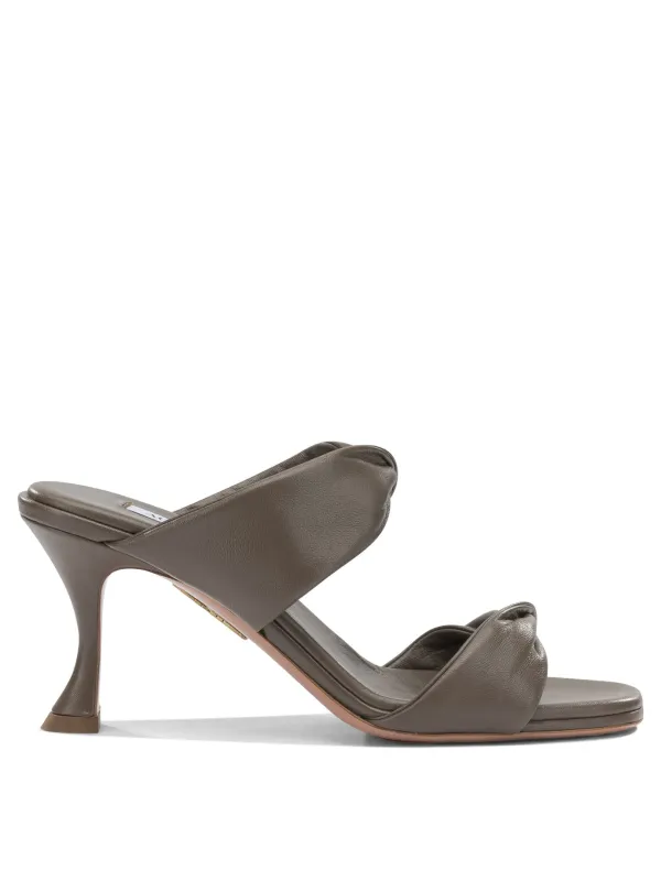 Twist 75mm Sandals Brown made by Aquazzura