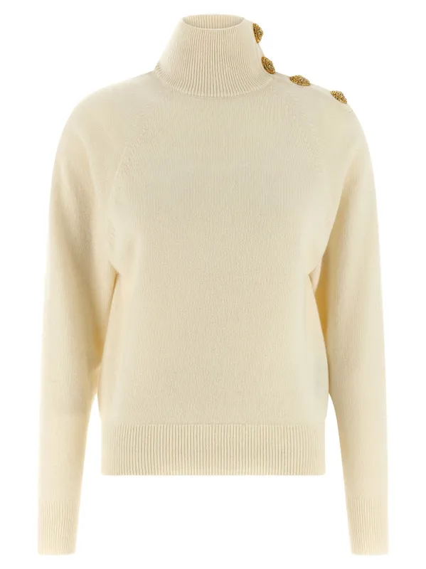 Cashmere Wool Sweater Sweaters And Cardigans White made by Balmain