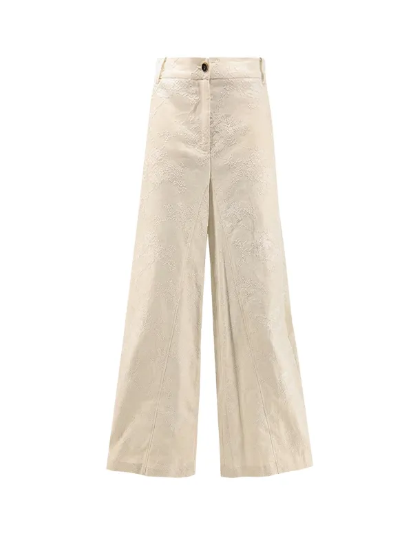 Ivy Linen Trousers With Embroidery sold by Wanan Luxury