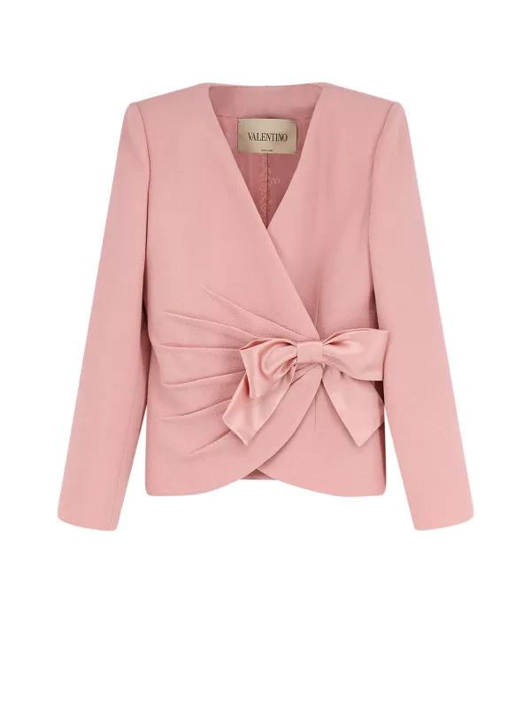 Wool Crepe Blazer With Bow made by Valentino