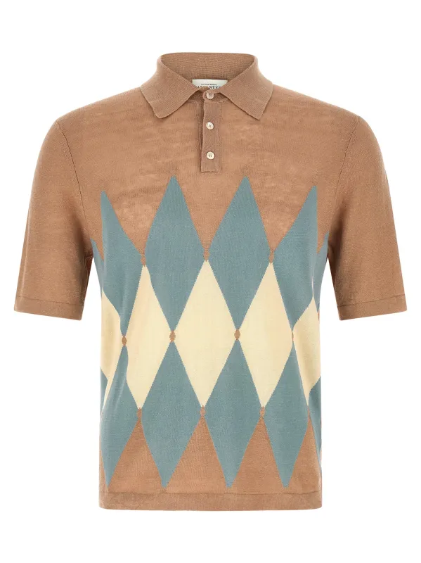 Argyle Polo Beige made by Ballantyne