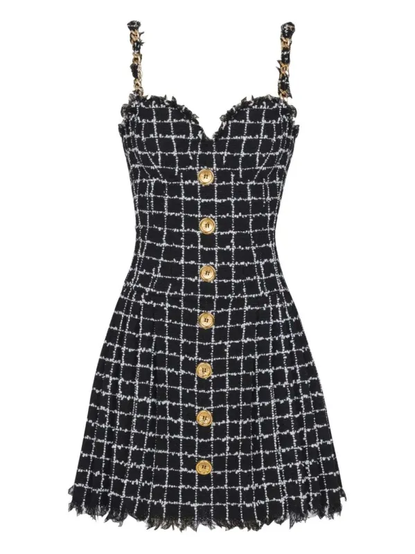 Tweed Dress With Chain made by Balmain