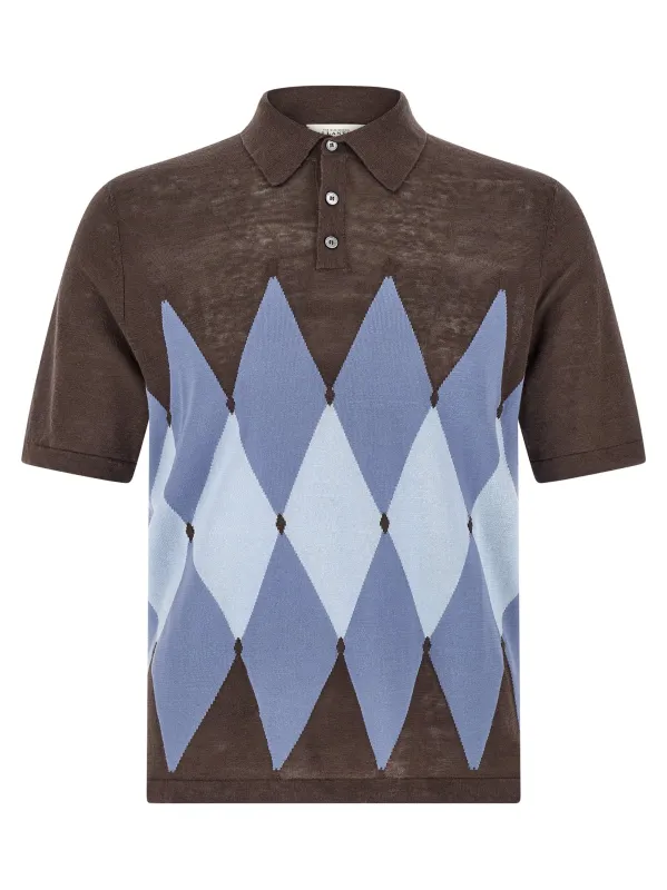 Argyle Polo Brown made by Ballantyne