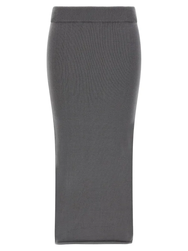 'Raw Knit Skirt Skirts Gray sold by Wanan Luxury