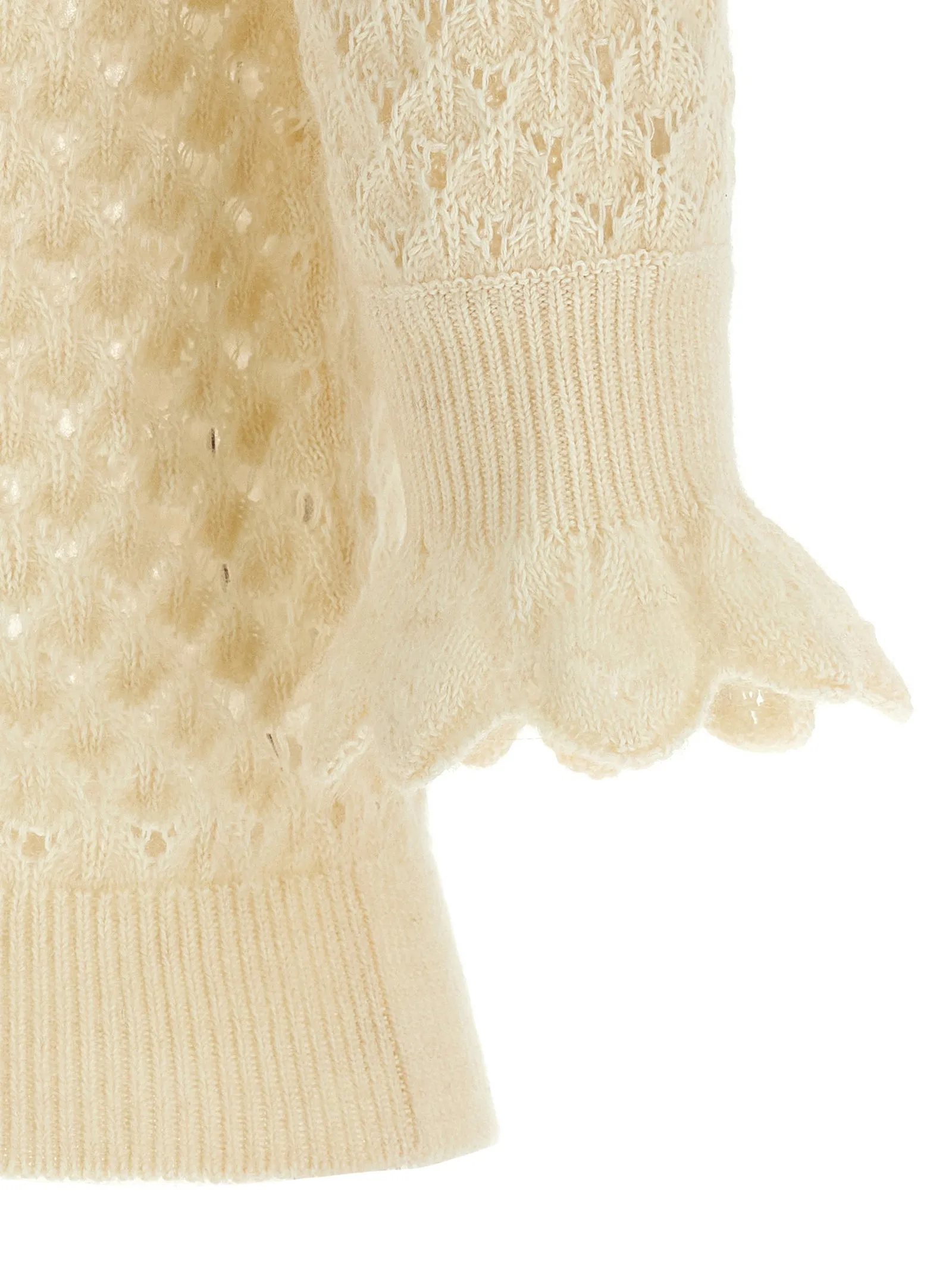 Pointelle Knit Sweaters And Cardigans White sold by Wanan Luxury product image thumbnail 4