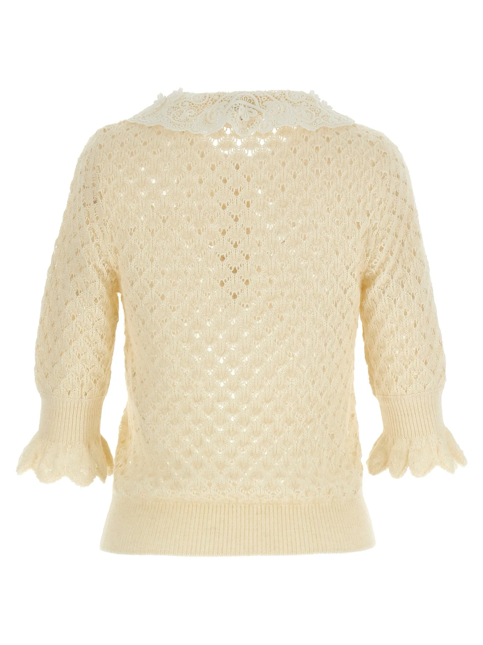 Pointelle Knit Sweaters And Cardigans White sold by Wanan Luxury product image thumbnail 2