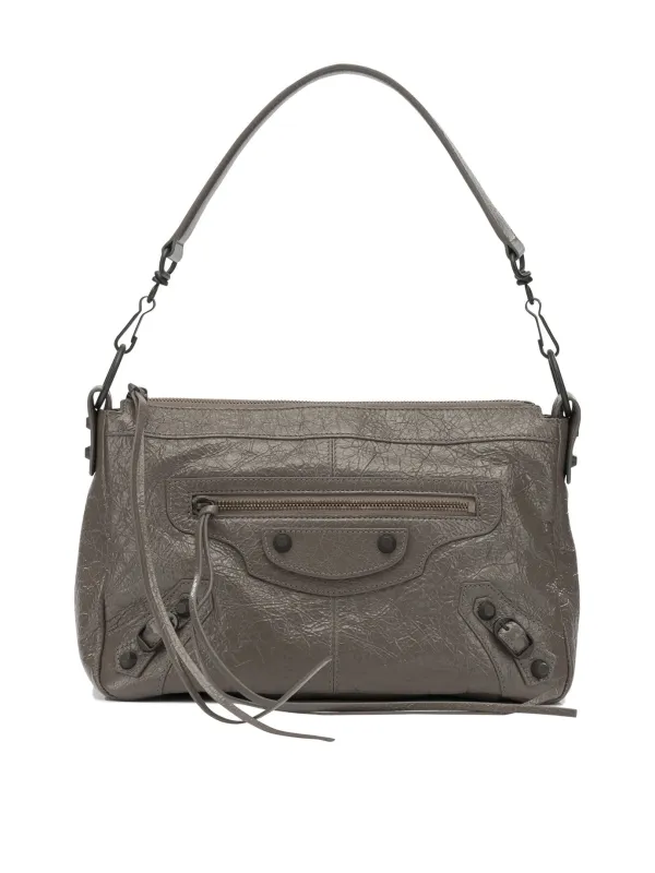 Le City Moto Shoulder Bags Grey sold by Wanan Luxury