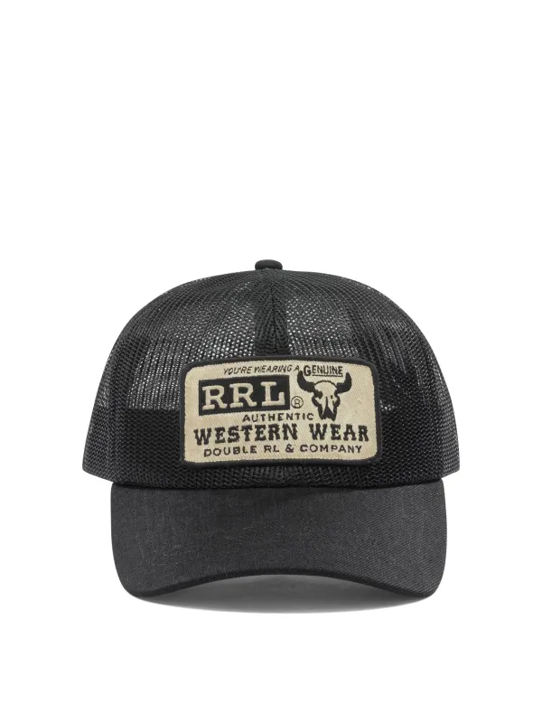 Mesh And Denim Trucker Hat Hats Black made by Wanan Luxury