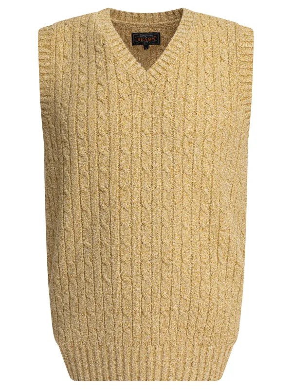 V-Neck Vest Knitwear Beige made by BEAMS PLUS