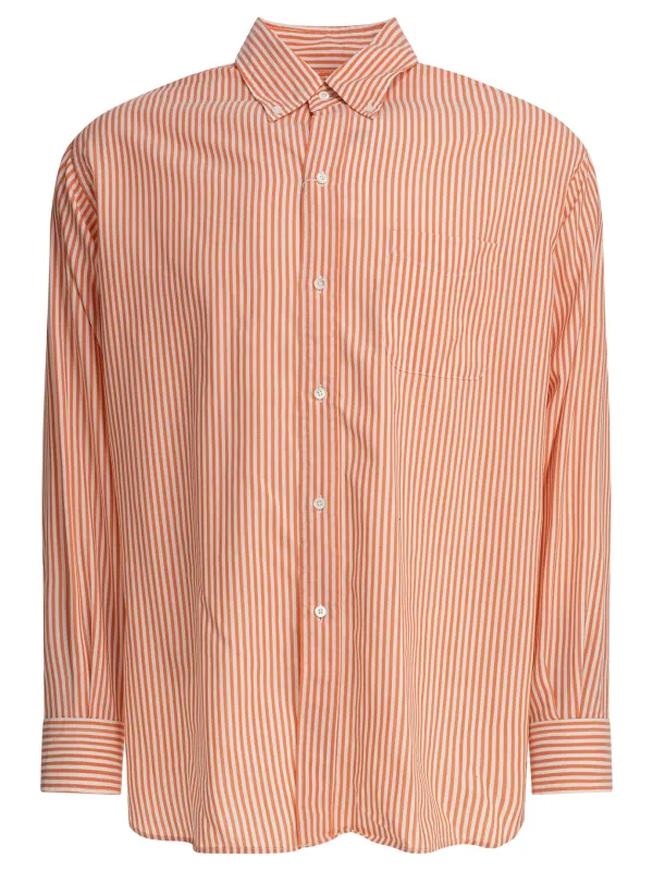 Wool Stripe Shirts Orange made by BEAMS PLUS